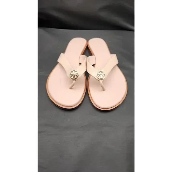 New Tory Burch Benton pink leather thong sandal Size  9 - Picture 2 of 12